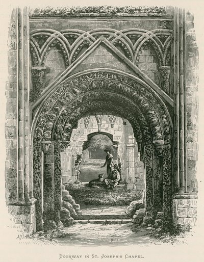 Glastonbury Abbey, Tür in der St. Joseph
