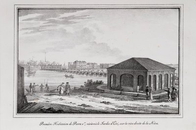 Hütte von Peter dem Großen, Serie Ansichten von Sankt Petersburg, 1820er Jahre von Alexander Pluchart