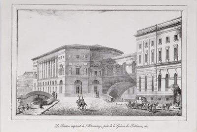 Das Eremitage-Theater in Sankt Petersburg Serie Ansichten von Sankt Petersburg, 1820er Jahre von Alexander Pluchart