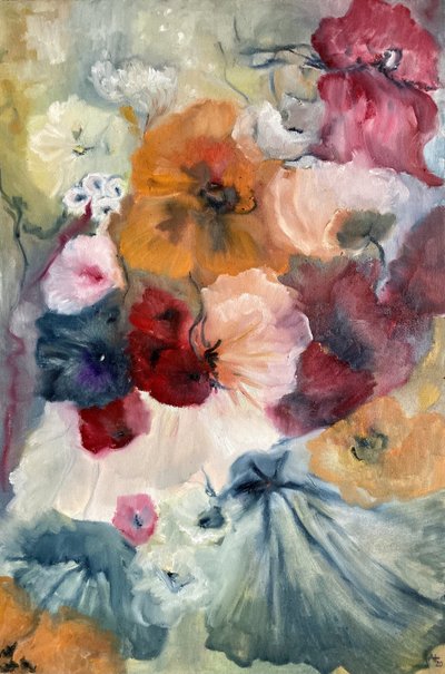 Bunte Mohnblumenblüte von Alexandra Higgins