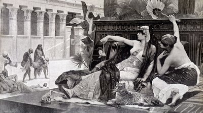 Kleopatra testet Gifte an ihren Untertanen - von Cabanel von after Alexandre Cabanel