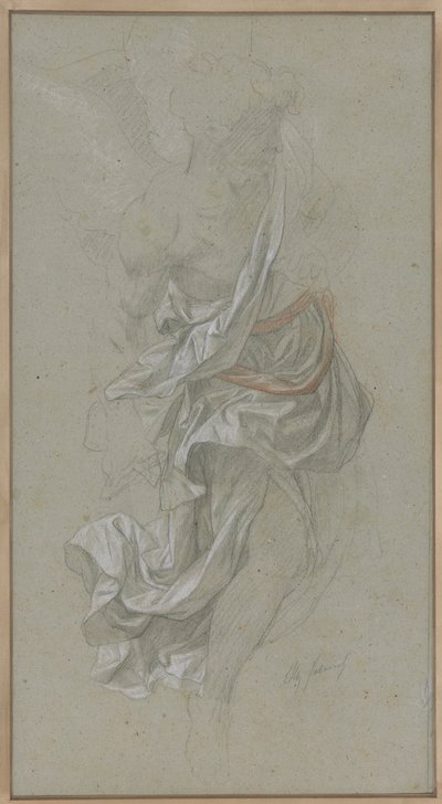 Draperiestudie für einen Engel, der Gott dem Vater dient, in Le Paradis Perdu von Alexandre Cabanel