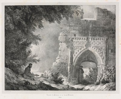 Malerische und romantische Reisen im alten Frankreich: Ruinen des Palastes der Weißen Königin von Alexandre Evariste Fragonard
