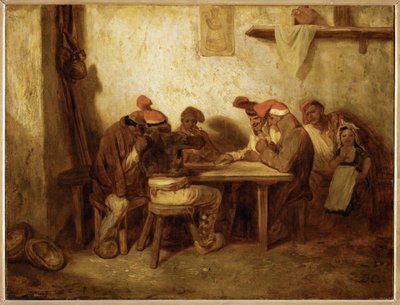 Spanier beim Kartenspiel, auch Die Katalanen genannt von Alexandre Gabriel Decamps