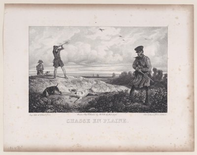 Jagd auf dem Feld, aus der Serie Jagdszenen, 1829 von Alexandre Gabriel Decamps
