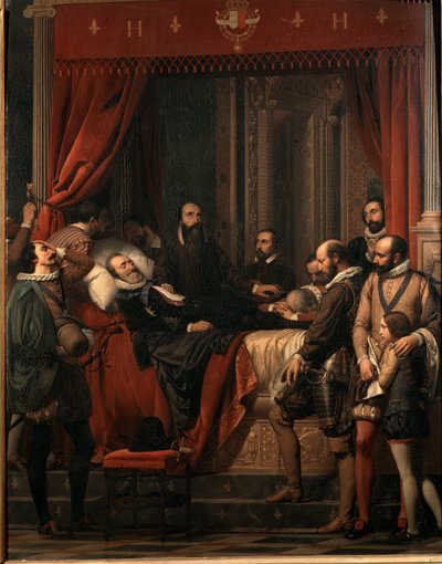 Der Tod von Heinrich IV., König von Frankreich, sein Körper im Louvre ausgestellt von Alexandre Jean Baptiste Hesse