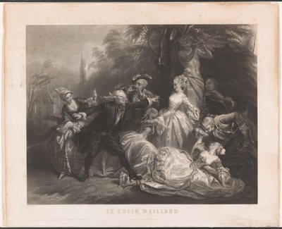 Elegante Gesellschaft spielt Blindekuh von Alexandre Vincent Sixdeniers