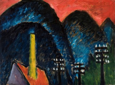 Blaue Berge (Landschaft mit gelbem Schornstein). 1912 von Alexej von Jawlensky