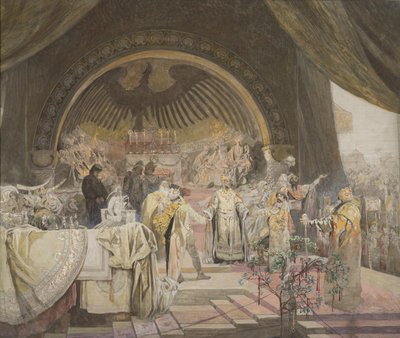 Ottokar II. von Böhmen. Die Union der slawischen Dynastien Der Zyklus Das Slawische Epos Skizze von Alfons Marie Mucha