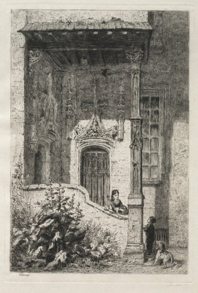 Maison dite de la Reine Blanche, Rue St. Hippolyte von Alfred Alexandre Delauney