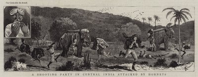 Eine Jagdgesellschaft in Zentralindien von Hornissen angegriffen von Alfred Chantrey Corbould