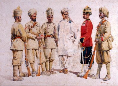 Soldaten der 19. Punjabis Afridi von Tirah, Illustration für 