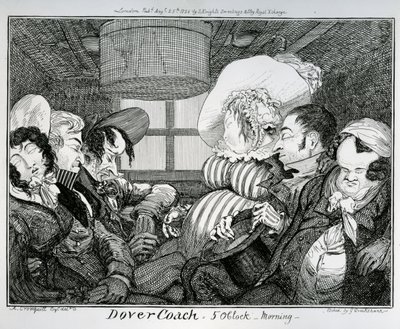 Dover Coach, 5 Uhr morgens, geätzt von George Cruikshank, 1826 von Alfred Crowquill