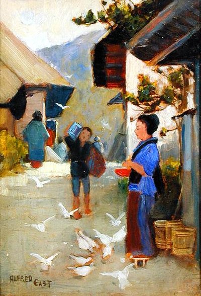 Dorf auf der To-kai-do, ca. 1889 von Alfred East