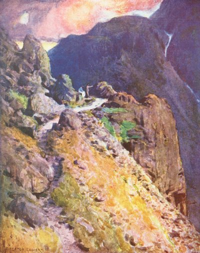Lake District: Nahe dem Gipfel des Styhead Pass, Wastdale von Alfred Heaton Cooper