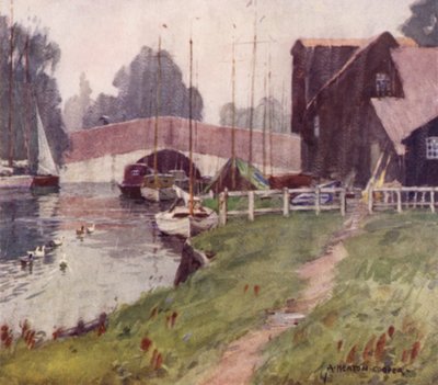 Wroxham Brücke, Norfolk, Ein regnerischer Tag von Alfred Heaton Cooper
