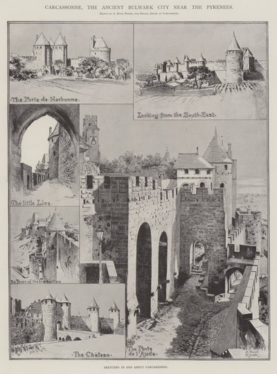 Carcassonne, die alte Festungsstadt in der Nähe der Pyrenäen von Alfred Hugh Fisher