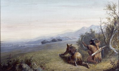 Annäherung an Büffel von Alfred Jacob Miller
