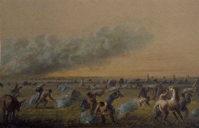 Prärie in Flammen von Alfred Jacob Miller