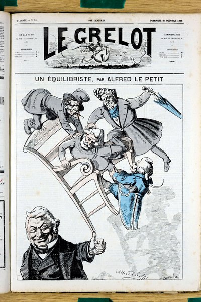 Titelblatt von „Le Grelot“, Nummer 81, Satirisch in Farben von Alfred Le Petit