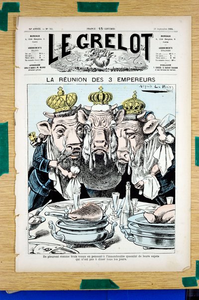 Titelblatt von „The Grelot“, Satirisch in Farben von Alfred Le Petit
