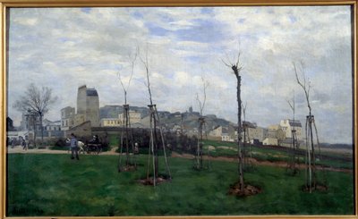 Blick auf Montmartre von der Blumenstadt in Batignolles von Alfred Sisley