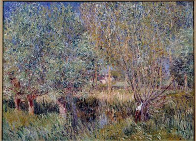 Weiden am Ufer des Flusses Orvanne von Alfred Sisley