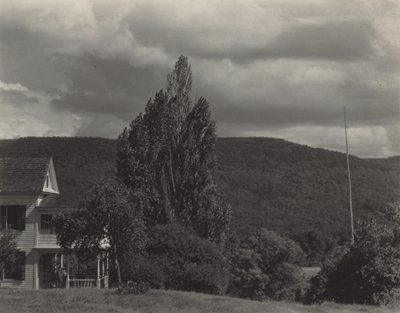 Haus und Bäume, Lake George von Alfred Stieglitz