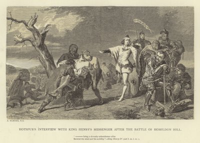 Hotspurs Gespräch mit König Heinrichs Boten nach der Schlacht von Homildon Hill von Alfred W. Elmore