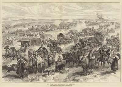 Der Krieg, die Evakuierung von Alexinatz von Alfred William Hunt