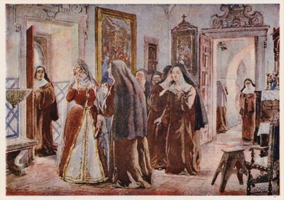 Maria Francisca von Savoyen, Königin von Portugal, im Kloster Unserer Lieben Frau der Hoffnung, Lissabon von Alfredo Roque Gameiro