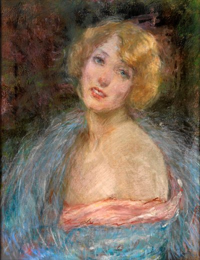 Blondes Mädchen mit Boa von Alice Pike Barney