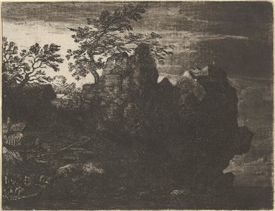 Der große Felsen am Fluss, 17. Jahrhundert von Allart van Everdingen