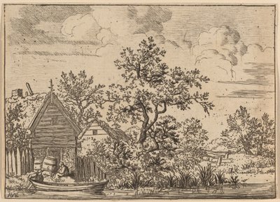 Zwei Fässer vor einem Cottage, wahrscheinlich um 1645-1656 von Allart van Everdingen