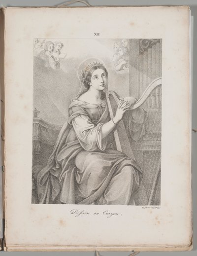 Die Kunst der Lithographie: Heilige Cäcilia, Platte XII von Alois Senefelder