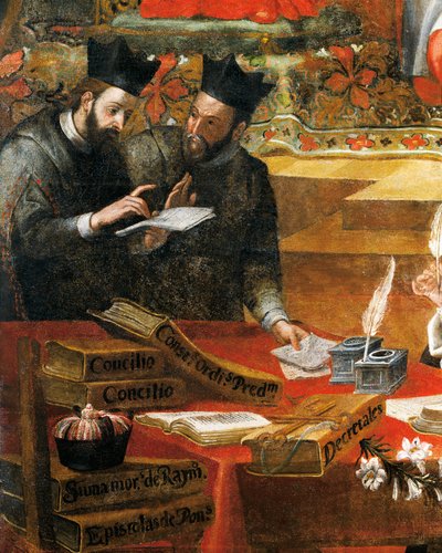 Diskussion zwischen zwei Jesuiten, (Detail) von Alonso Antonio Villamor