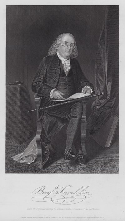 Benjamin Franklin (Stich) von Alonzo (after) Chappel