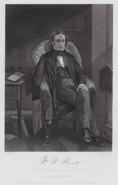 William Hickling Prescott (Gravur) von Alonzo (after) Chappel