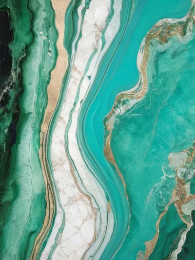 Teal-Gold-Marmor-Wirbel von Alpenglow Workshop