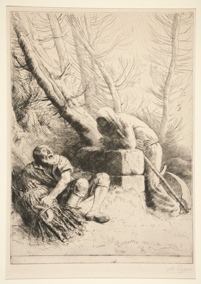 Der Tod und der Holzfäller von Alphonse Legros