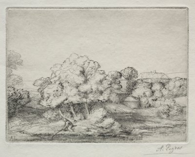 Dorf in der Nähe des Sees von Alphonse Legros