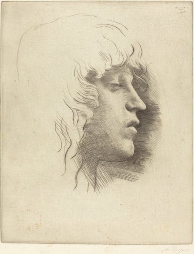 Kopf eines jungen Mädchens (Tete de jeune fille) von Alphonse Legros