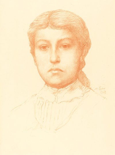 Kopf eines jungen Mädchens (Tête de jeune fille) von Alphonse Legros