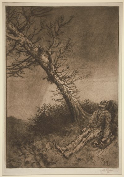 Der Tod des Vagabunden von Alphonse Legros