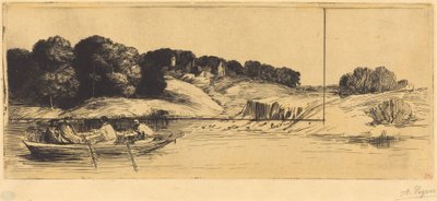 Landschaft mit Boot, 1. Platte von Alphonse Legros