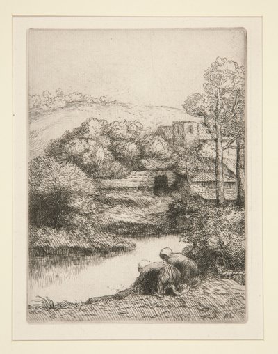 Le lavoir, oder Les laveuses (Waschhaus, oder Wäscherinnen) von Alphonse Legros