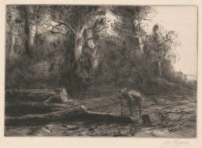 Mann, der Holz spaltet von Alphonse Legros