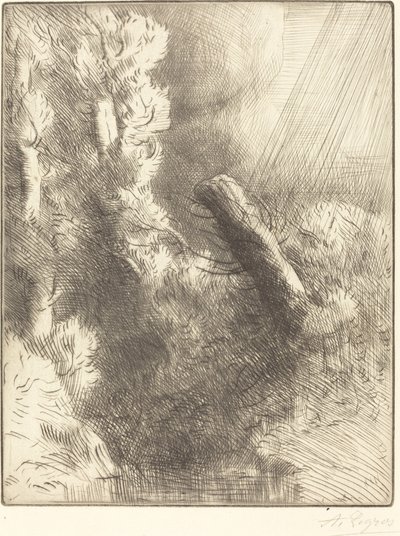 Erinnerungen an Fontainebleau im Regen von Alphonse Legros