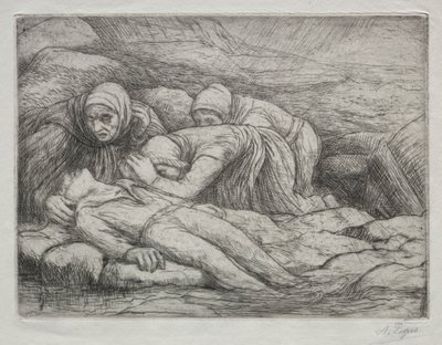Triumph des Todes: Der Tod bei einer Familie von Seeleuten von Alphonse Legros