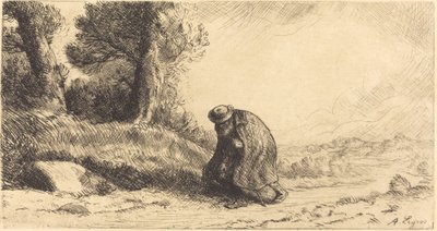 Vagabund, der eine Gasse entlangzieht von Alphonse Legros